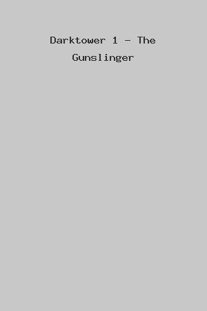 Darktower 1 - The Gunslinger cover